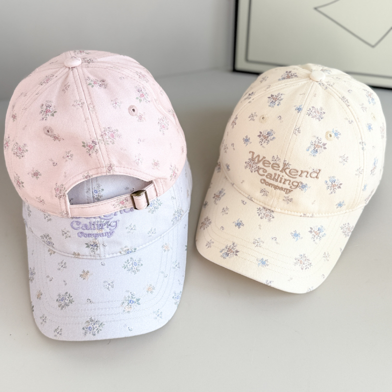 Casquette De Baseball Femme En Coton Uni, Motif Floral Doux, Collection Romantique Image3