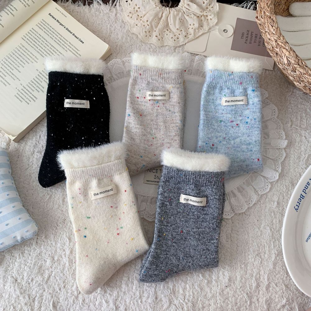 Chaussettes Mi-Mollet Basiques À Rebond Élevé, Couleur Unie h5Image2