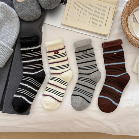 Chaussettes mi-mollet à rayures basiques Slight Bounce