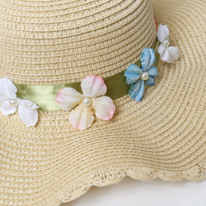 Chapeaux De Paille En Raphia Pour Femmes, Collection Simple, Avec Nœud Floral Et Ruban, Style Vacances h5 Image3
