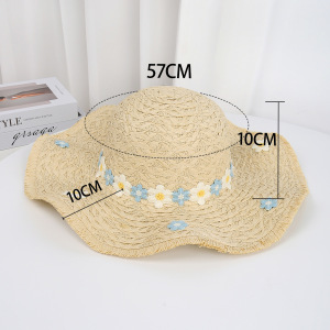 Chapeaux De Paille En Raphia Pour Femmes, Collection Simple Sweet Flower h5 