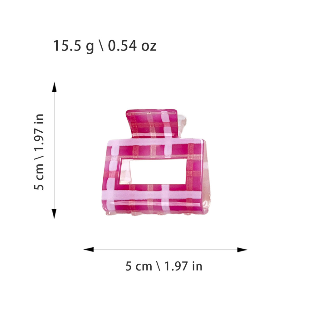 Pinces À Cheveux Acryliques Simple Series Daily Plaid De Couleur Mélangée Pour Femmes Image2