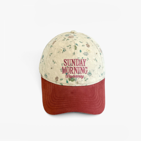 Casquette de baseball femme Simple Series Retro Flower Letter en polyester multicolore