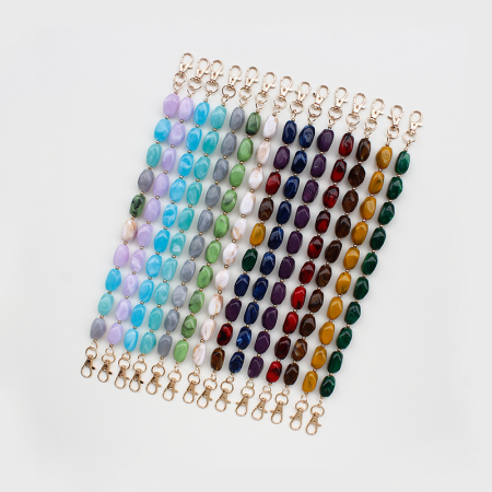 Chaîne de téléphone en acrylique, perles simples, forme géométrique, série simple