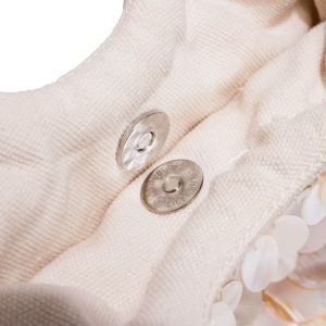 Sac Rond Pour Femme, Style Décontracté, Tissé À Sequins, Couleur Unie, Motif Coquillages. h5 Image6