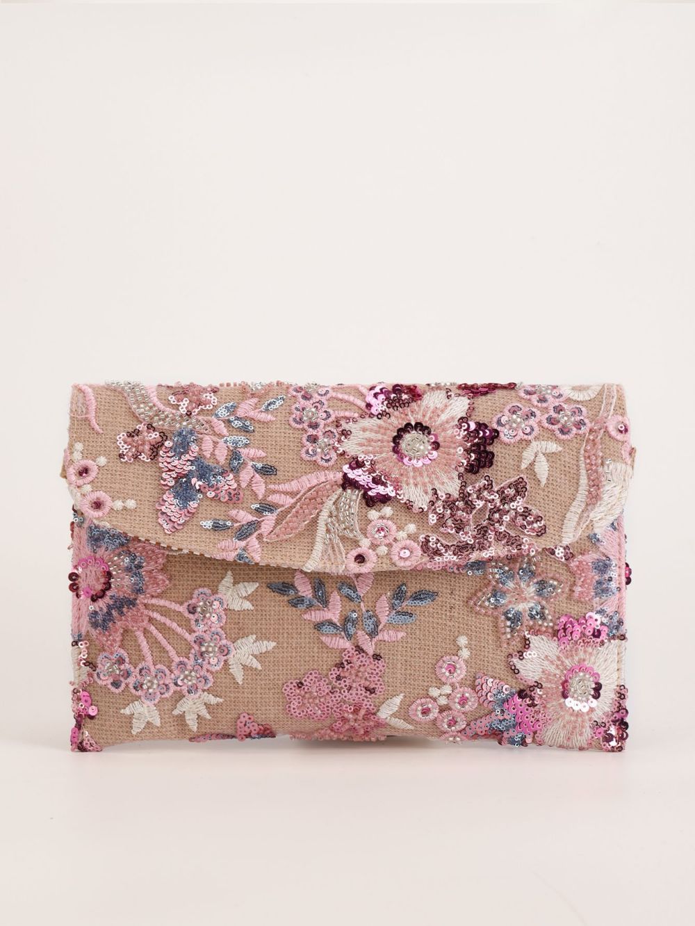 Sac Carré Pour Femme En Tissu À Fleurs Brodées De Sequins, Style Soirée h5Image2