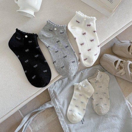 Chaussettes basiques unies à motifs aléatoires
