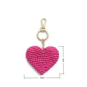 Porte-Clés En Raphia Tressé En Forme De Cœur, Collection Romantique h5 