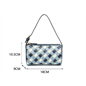 Sac Rond Pour Femme En Pu Tissé De Style Minimaliste Et De Couleurs Mélangées h5