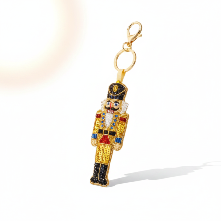 Porte-clés en résine, motif nœud papillon décontracté, perles de Noël, perles géométriques végétales, style dessin animé, collection Luxueuse. 2