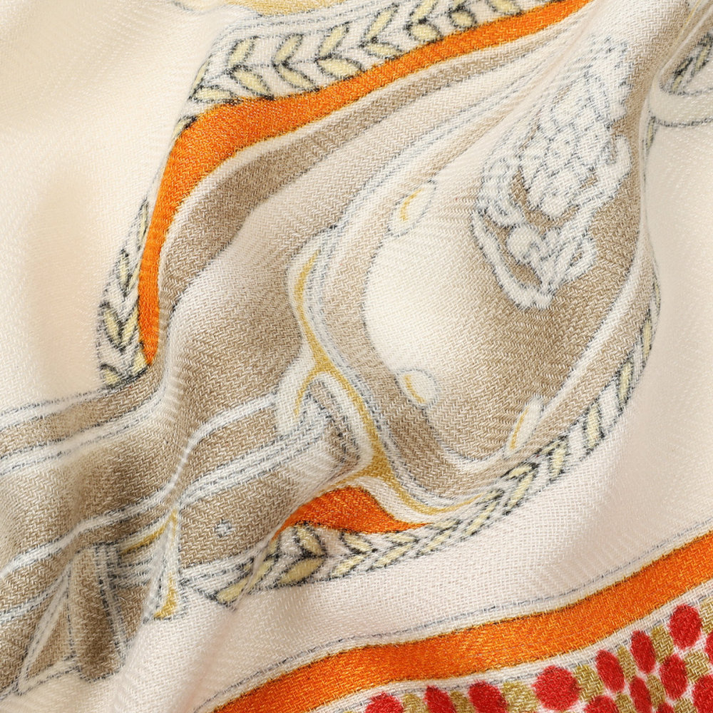 Écharpes D'Été Pour Femmes En Polyester Orange À Motif Dessin Animé Élégant, Collection Romantique h5Image3