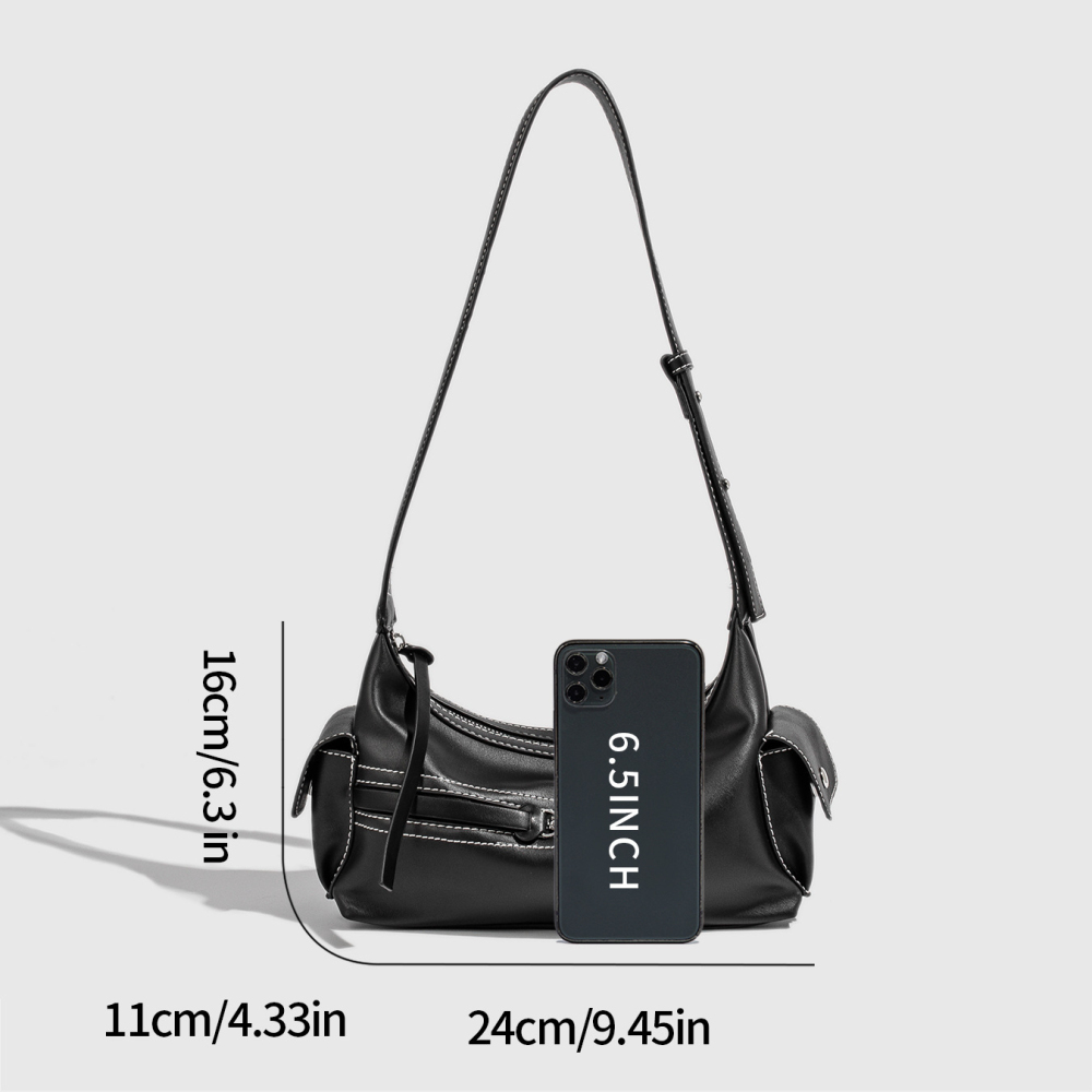 Sac Bandoulière Femme Style Punk Simple À Rivets En Pu (1 Pièce) h5Image4