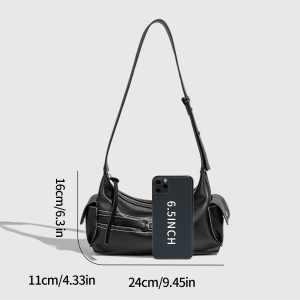 Sac Bandoulière Femme Style Punk Simple À Rivets En Pu (1 Pièce) h5 Image4