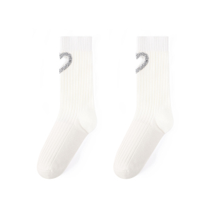 Chaussettes Légères Et Luxueuses En Pur Coton Tricoté Avec Cœur Creux Et Strass Pour Femme h5 