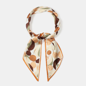 Écharpes D'Été Élégantes En Polyester Orange À Motifs Variés, Collection Romantique, Pour Femmes h5 Image7