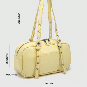 Sacs À Bandoulière Pour Femmes En Pu Uni Couleur Douce De La Série Simple h5 Image5