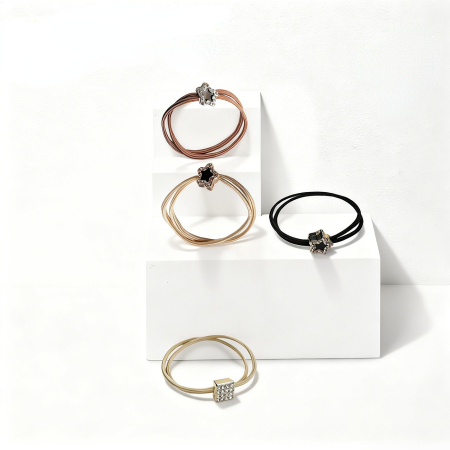 Élastiques à cheveux pour femmes Luxurious Series Daily Solid Color Star, haute élasticité