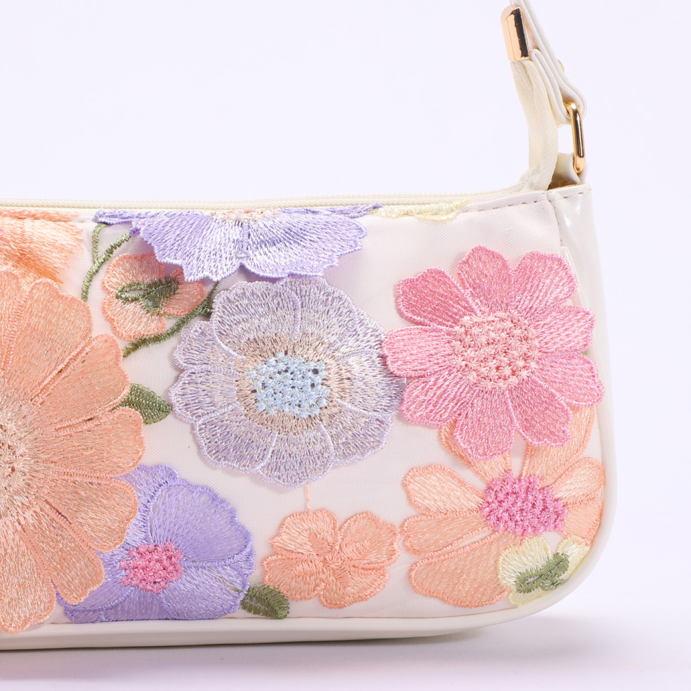 Sacs À Bandoulière Pour Femmes En Pu À Motif Floral 3D Romantique Et Doux (Les Motifs Floraux Sont Découpés Aléatoirement) h5Image5