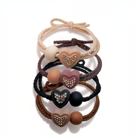 Élastiques à cheveux haute élasticité pour femmes de la gamme Luxurious Series Daily Heart