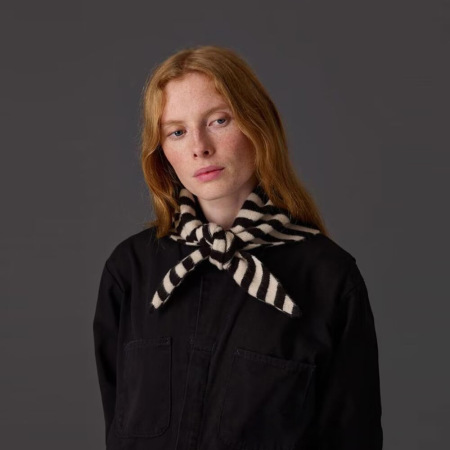 Écharpes d'hiver en laine à rayures décontractées pour femmes, collection Simple Series