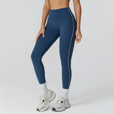 Pantalon de sport taille haute, coupe slim, liseré contrasté (1 pièce)