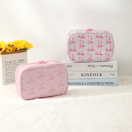 Trousse à maquillage pour femme avec nœud papillon simple et élégant (1 pièce)