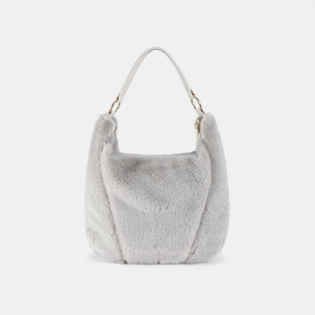 1 Sac À Bandoulière Simple En Fourrure De Couleur Unie Pour Femme