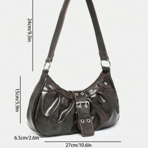 Sacs À Bandoulière Femme Simple Series Casual Color Solide Rivet Pu h5 Image3