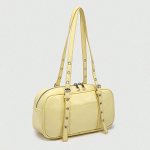 Sacs À Bandoulière Pour Femmes En Pu Uni Couleur Douce De La Série Simple h5 Image2