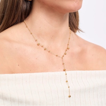 Collier à maillons pour femme, collection Simple Series, en acier inoxydable, couleur or, étanche, à porter au quotidien (1 pièce) 2