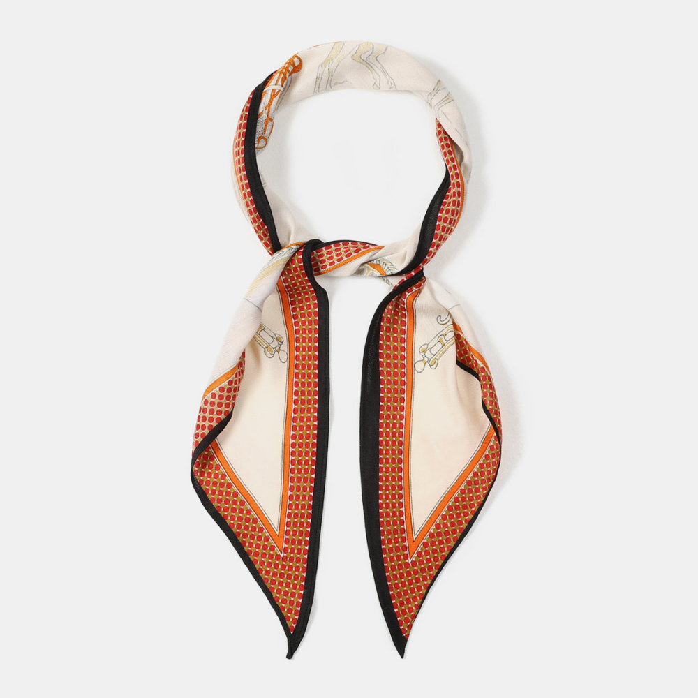 Écharpes D'Été Pour Femmes En Polyester Orange À Motif Dessin Animé Élégant, Collection Romantique h5Image5
