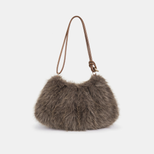 Sac À Bandoulière En Fourrure Pour Femme, 1 Pièce, Couleur Unie, Avec Nœud h5 Image2