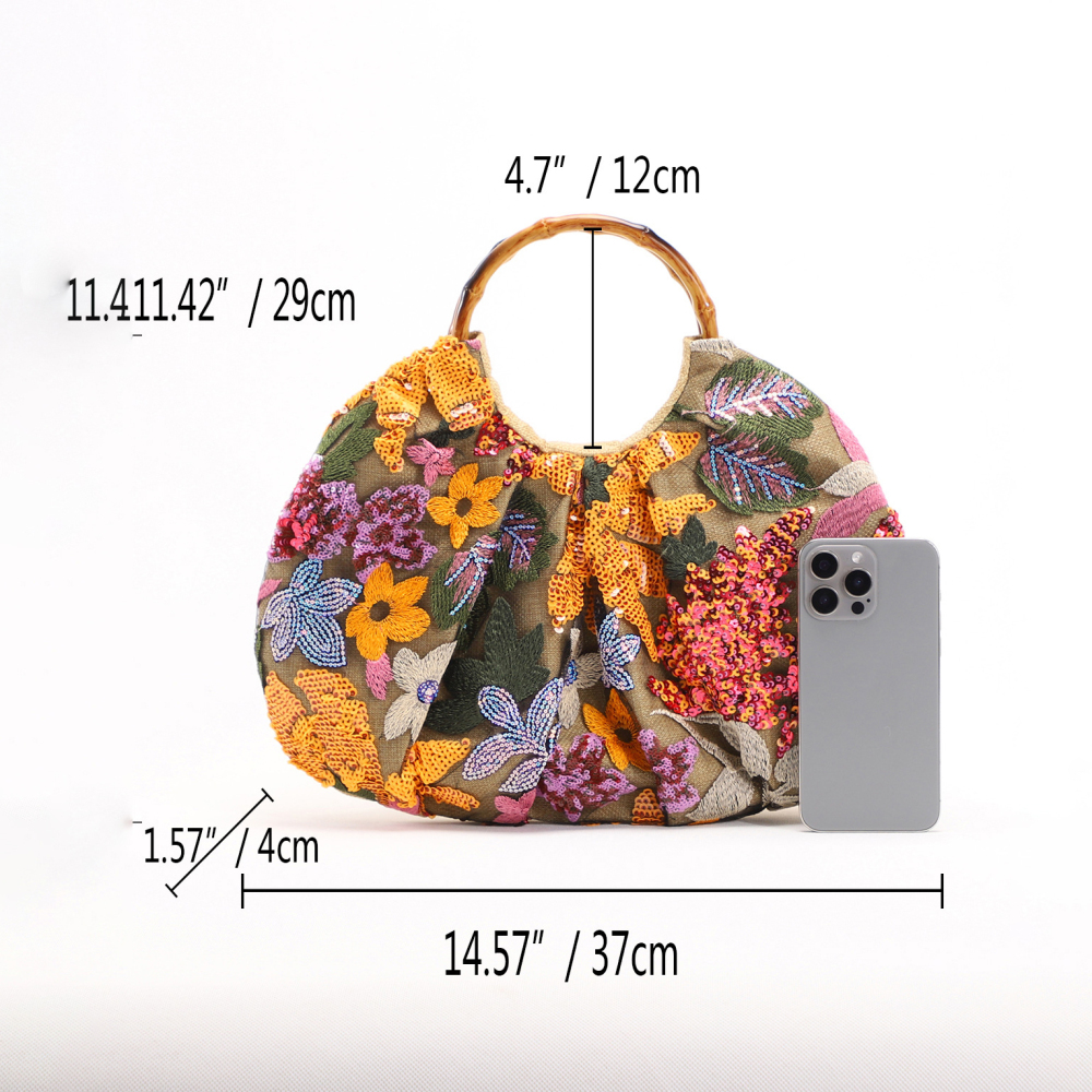 Sacs À Main Pour Femmes De La Série Luxe Sweet Flower Sequin Beads (Les Motifs Floraux Sont Découpés Aléatoirement) Image5