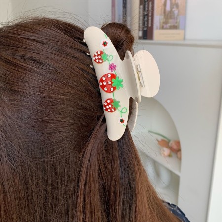 Pinces à cheveux pour femmes en acétate de cerise et fraise, collection romantique 2