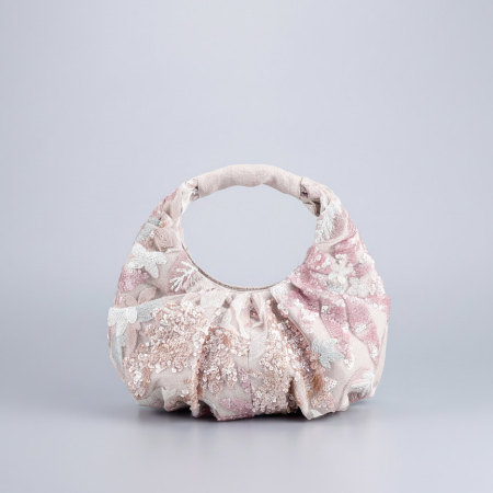 Sacs à main pour femmes en tissu brodé de fleurs et orné de perles