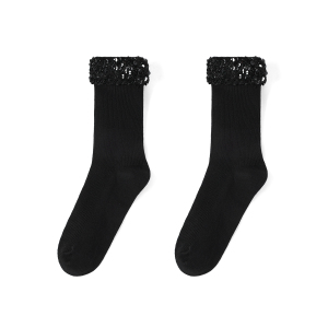 1 Paire De Chaussettes Mi-Mollet Légères Et Luxueuses En Tricot À Paillettes Pour Femme h5 
