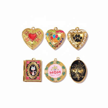 Pendentifs romantiques en forme de cœur rectangulaire, en acier inoxydable étanche, couleur or, à faire soi-même.