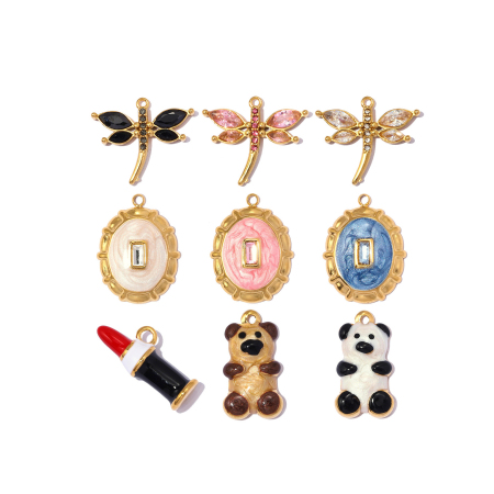 Pendentifs pour femmes, collection Simple Series DIY, forme géométrique animale, en acier inoxydable étanche, couleur or