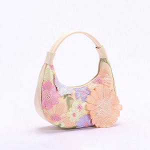 Sacs À Bandoulière Pour Femmes Avec Broderies Florales Romantiques En 3D (Motifs Floraux Aléatoires) h5 Image2