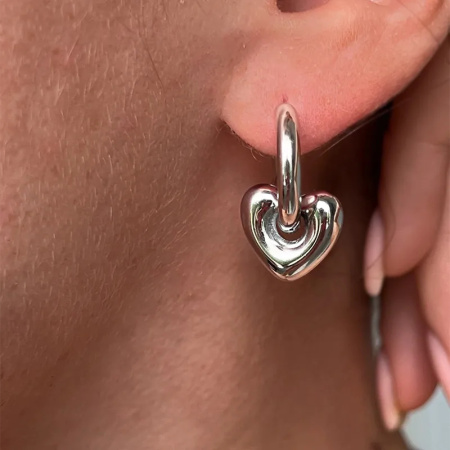 Boucles d'oreilles pendantes pour femme, plaquées or 18 carats, en forme de cœur et de pentagramme, en acier inoxydable 304, étanches et élégantes. Style décontracté.