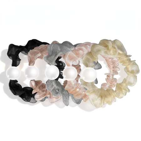 Élastiques à cheveux pour femmes, collection romantique, couleur unie douce, haute élasticité