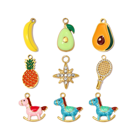 Pendentifs pour femmes, collection romantique, forme irrégulière, fruits, en acier inoxydable étanche, couleur or