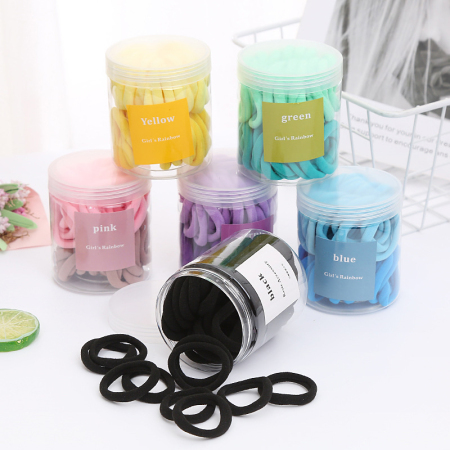 Lot de 50 chouchous basiques en nylon haute élasticité pour femmes