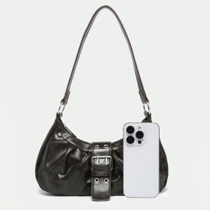 Sacs À Bandoulière Femme Simple Series Casual Color Solide Rivet Pu h5