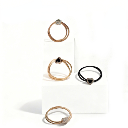 Élastiques à cheveux haute élasticité pour femmes de la gamme Luxurious Series Daily Heart