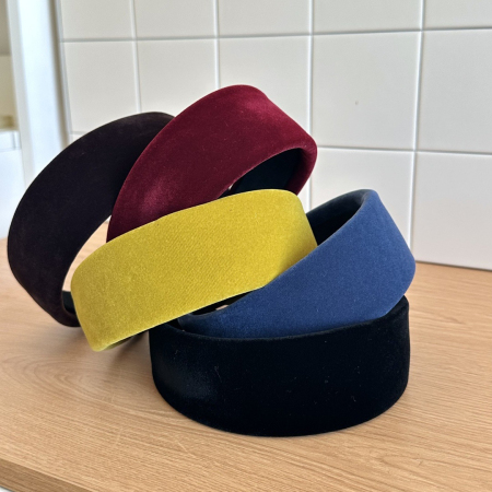 1 bandeau à cheveux en velours à large bord, style simple et tendance pour femme