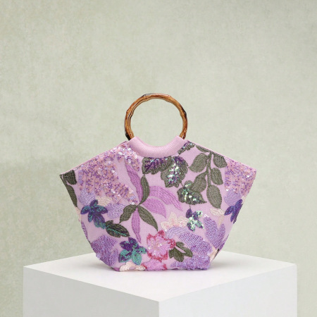 Sacs à main pour femmes de la série romantique, ornés de broderies florales délicates (motifs floraux aléatoires) 2