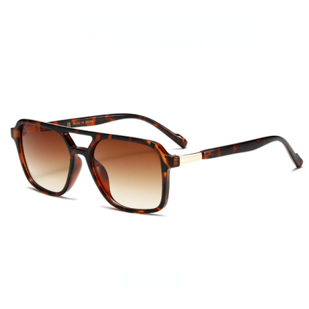 Lunettes de soleil en plastique à imprimé léopard pour femme, série simple, décontractées, 1 pièce