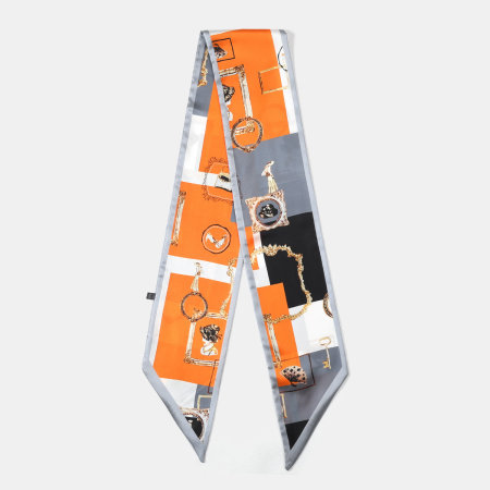 Écharpes d'été pour femmes, collection romantique, orange, élégantes, à pois et fleurs 2