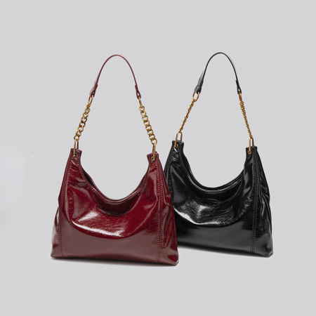 Sac bandoulière femme Simple Series, couleur unie décontractée, chaîne en PU (1 pièce)
